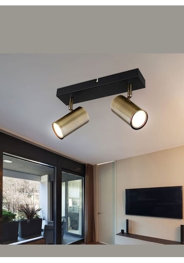 Demet Habek Mylights 30cm Panasonic Gün Işığı Led Ampullü Hareketli Avize Led Spot Eskitme - Siyah