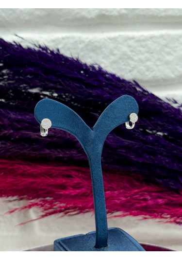 925 Ayar Gümüş Zirkon Taşlı Trend Kız Çocuk Küpesi Gümüş