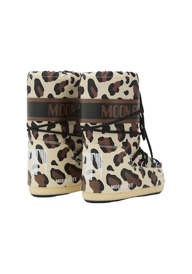 V010 Leopard Bot Kız Çocuk 80d3400300 Moon Boot Icon Junior Animal Boots Çok Renkli