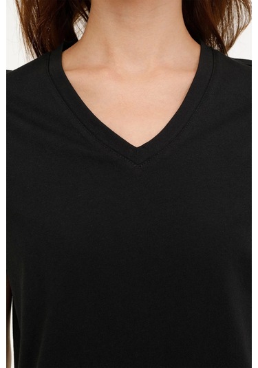 Lumberjack 11ct126 V Yaka Kadın Body - Siyah