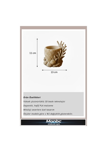Monbc Coralia Mercan 3d Tasarım Dekoratif Biblo, Hediyelik Ve Ev Ofis İçin Şık Aksesuar
