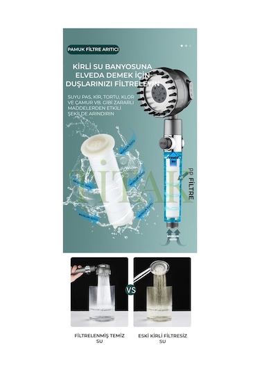 Sardıcı Yeni Nesil Masajlı Filtreli Stop Tuşlu 3 Fonksiyonlu Su Tasarruf