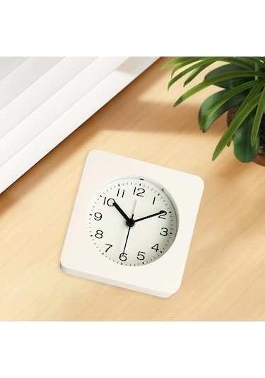 Trendooze Yatak Suntek Sessiz Saati, Saat Masa İçin Çocuk Çalar Beyaz Basit & - Tb
