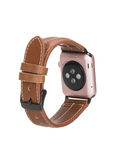 Apple Uyumlu Watch Uyumlu Deri Kordon 42-44-45mm Nm3-as2 Taba