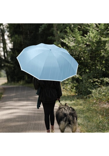 Ters Şemsiye, 10 Kaburgalı Otomatik Katlanır Şemsiye, Rüzgar Geçirmez, Fırtına Geçirmez Gök Mavisi Diğer