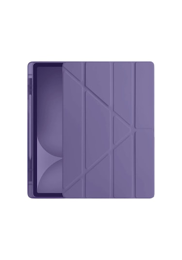 Apple Uyumlu  iPad Pro 11 2024 Kılıf Kalemlikli Hugo Tablet Kılıfı - Mor Diğer