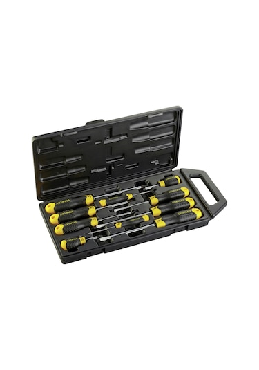 Stanley 265014 10 Parça Cushiongrip Düz ve Pozi Tornavida Seti
