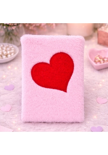 Kalpli Pembe Peluş Defter Diğer