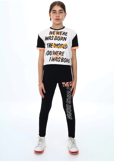 Kız Çocuk Taytlı Alt-üst 2'li Takım 12141 Beyaz