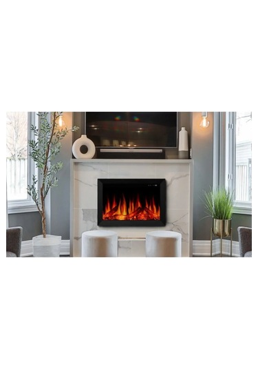 Magel 80 Elektrikli Şömine - Isıtıcısız, Metal Çerçeveli, Sınırsı