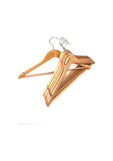 Doğal Ahşap Elbise Askısı 48 Adet Natural Askı 44,5cm DE042