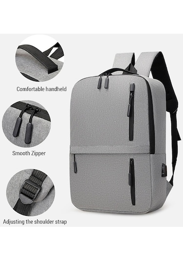 Createtech Yönetici Sırt Çantası - Profesyonel İş Dizüstü Çantası - Büyük Kapasite Siyah