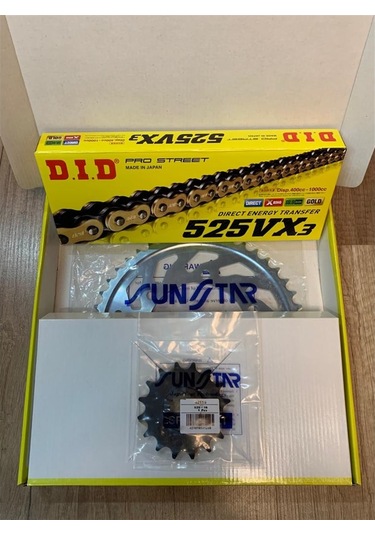 Suzukı V-Strom Dl 650 Xt Abs 04 Dıd 525Vx3 Xrıng Gold Zincir Set