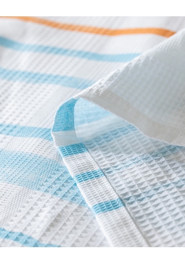 Caresse Çift Kişilik Pamuklu Ecocell Baskılı Pike - Turkuaz 8684427214008 Yeşil