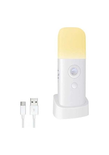 Willowhaven Hareket Sensörlü Şarj Edilebilir Led Gece Lambası - 6 Metre Algılama, 2000mah Pil Beyaz Beyaz