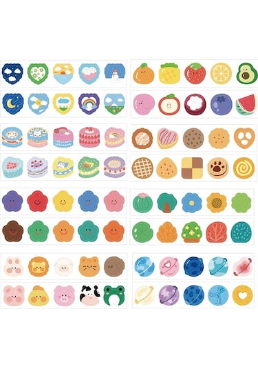 Cbtx 8 Pcs Washi Bant Sütlü Serisi El-boyalı Renkli Temel El Kitabı Dekorasyon Çıkartması