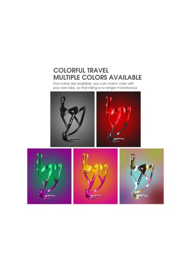 West Bıkıng Bisiklet Alüminyum İçecek Şişesi Tutucu, Renk: Altın Pembe Degrade Çok Renkli