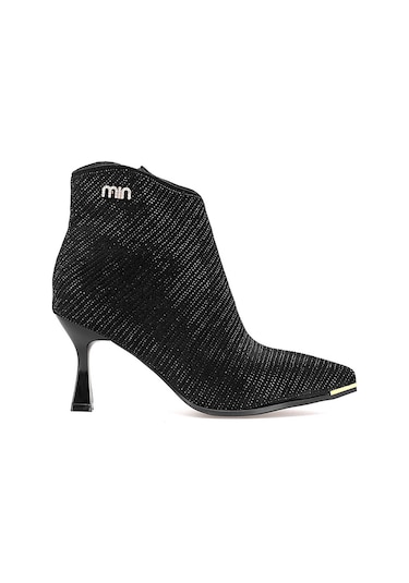 Guja 25k416-1 Kadın Taşlı Topuklu Bot Siyah Siyah