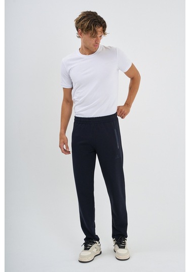 Shooter Sportswear Erkek Antrasit Eşofman Altı Fermuarlı Üç Cep Rahat Kalıp Klasik Paça Lacivert