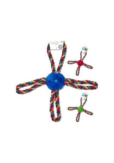 Pawise 4'lü Halka İpli Köpek Oyun Topu Çok Renkli