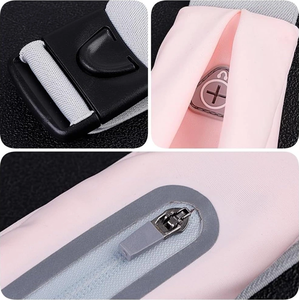 Dofolink Pembe Spor Bel Çantası - 7.2 İnç Telefon Uyumlu, 60-110 Cm Bel Ölçümü, Multifonksiyonel Koşu Ve Fitness Çantası Pembe