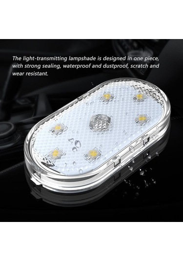 Monyee Araç Için Dokunmatik Led Işık, Gizli Depolama Kutusu Lambası, Usb Şarjlı Kablosuz Tavan Acil Işığı, Tekli Paket, Beyaz Işık Yerleşik Li-pil