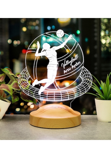 Voleybolcu Hediyesi, Voleybol Oyuncusuna Hediye Kişiye Özel Led Lamba, Voleybol Sevenlere Özel Hediye Gece Lambası