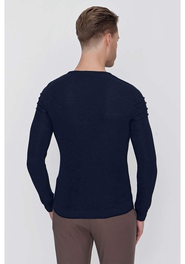 Tr 849 Slim Fit Lacivert Klasik Triko Lacivert