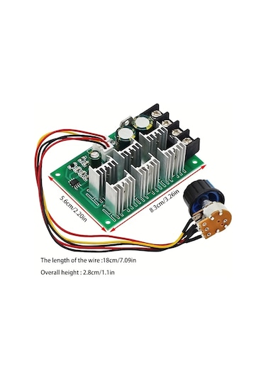 Xuweiwei 1 Bilgisayar Dc 9v 55v Pwm Fırçalı Motor Hız Kontrol Cihazı 12v 24v 36v 48v 40a Yüksek Güç
