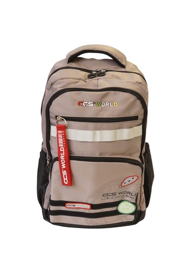 Ççs London 3 Gözlü Sırt Çantası Okul Çantası Spor Çanta Günlük Çanta 51680 Açık Kahve Desenli