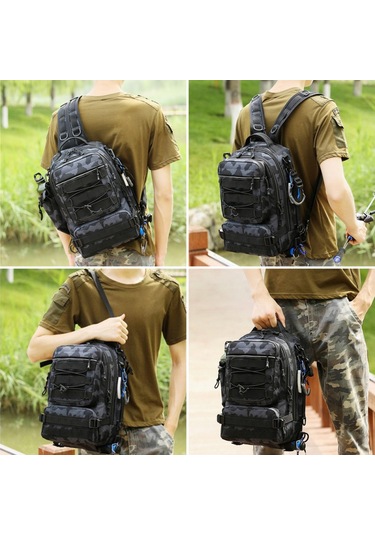 Hombey Açık Hava Çantası Balıkçılık Malzemeleri Sırt Çantası Saklama Çantası Açık Hava Omuz Çantası Suya Kamuflaj