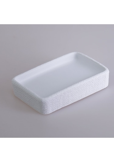 Linen Katı Sabunluk Beyaz