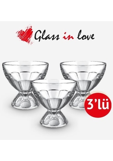 Glass In Love Tatlı Dondurma Kasesi 3lü 250 Cc