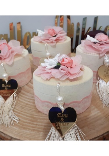 Dantelli Flok Kutu Nikah Şekeri 30 Adet