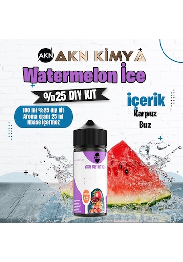 Watermelon Ice Yoğun Dıy Kit Karpuz Buz Gıda Aroması %25 Oranda Aroma İçerir Hazır Değildir 100 Ml