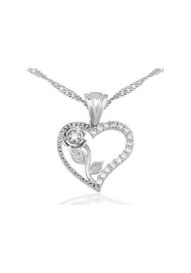 Gümüş Kalbimin Gülü Kadın Kolye (77920279)