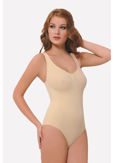 Nbb Kadın Ten Rengi Seamless Çıtçıtlı Body Korse