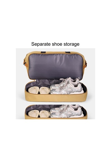 Sones Set Trolley Kısa Seyahat Çantası Islak Ve Kuru Ayırma Büyük Kapasiteli Depolama Paketi Bej