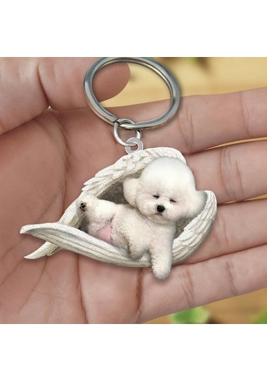 Hfambition Akryl Köpek Figürlü Anahtar Zinciri - Uv Baskılı, Tek Taraflı, Ev Ve Araba Kullanıma Uygun, Dayanıklı Ve Şık Tasarım Diğer