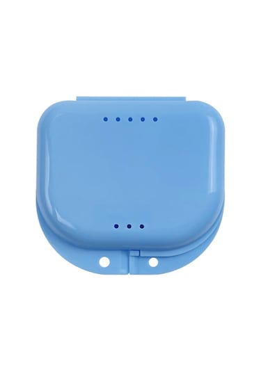 5 Adet Plastik Diş Brace Saklama Kabı Yanlış Diş Saklama Kutusu Diş Tutucu Diş Düzeltme Brace Protez Organizatör Vaka Mavi