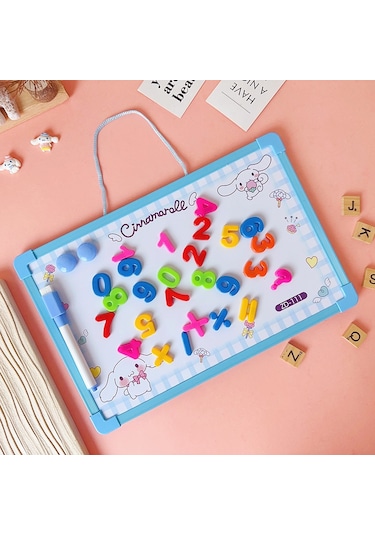 Mufunye Asılı Silinebilir Rakamlı Manyetik Yazı Tahtası, Küçük Beyaz 40x30cm Beyaz