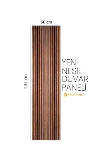 Akupanel Flex 60x245 Cm Ceviz Renk Akustik Ahşap Duvar Paneli Ceviz