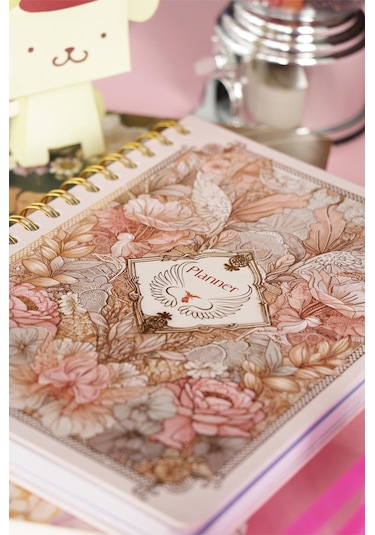 Spiralli Sert Kapak Süresiz Ajanda Planner A5 Pembe