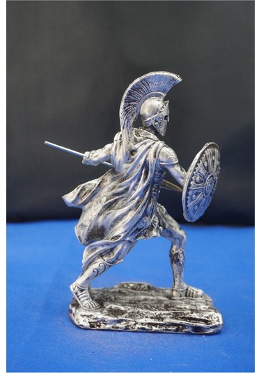 Mitolojik Tasarım Achilles Aşil - Ev Ofis Dekoratif Hediyelik Aksesuar 28 Cm Gümüş