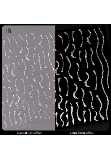 3d Reflektif Efekt Nail Art Sticker Model - 18 55881- 18