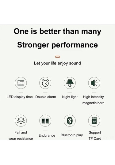 Besthome1 Hoparlörlü Dijital Saat: Fm Radyo, Tf Kart, Mobil Müzik Çalar, Pratik Kullanım