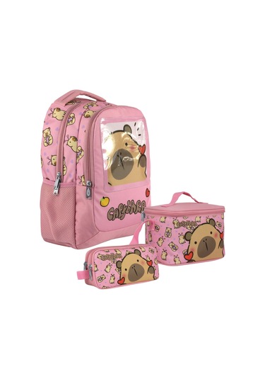 Capybara Kız Çocuk - Pembe İlkokul Üçlü Çanta Seti - Setcpb5212a Çok Renkli