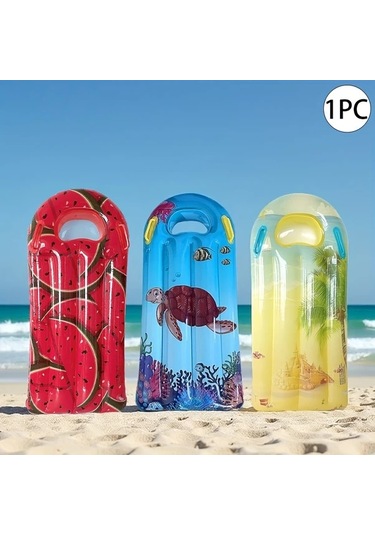 Honeybeeshop Yaz İçin Şişme Çok Renkli Dalga Tahtası Hindistan Cevizi Ağacı Desenli Kalın Pvc Tutma Kolu Su Malzemeleri 1pc