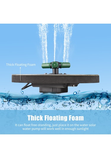 Yaozixa 6w Güneş Enerjili Süngerli Fontan, 360 Döner Başlık Ve Renkli Led Işıklar, 1500mah Batarya İle Su Yetersizliği Koruması