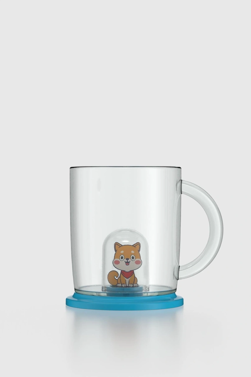 Renga Joy Kedi Figürlü 250 Ml Kulplu Tritan Bardak 222053 Mavi Mavi